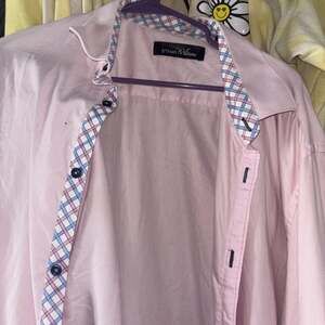 Ethan Williams Men's Pink Linen Button Up Long Sleeve Shirt